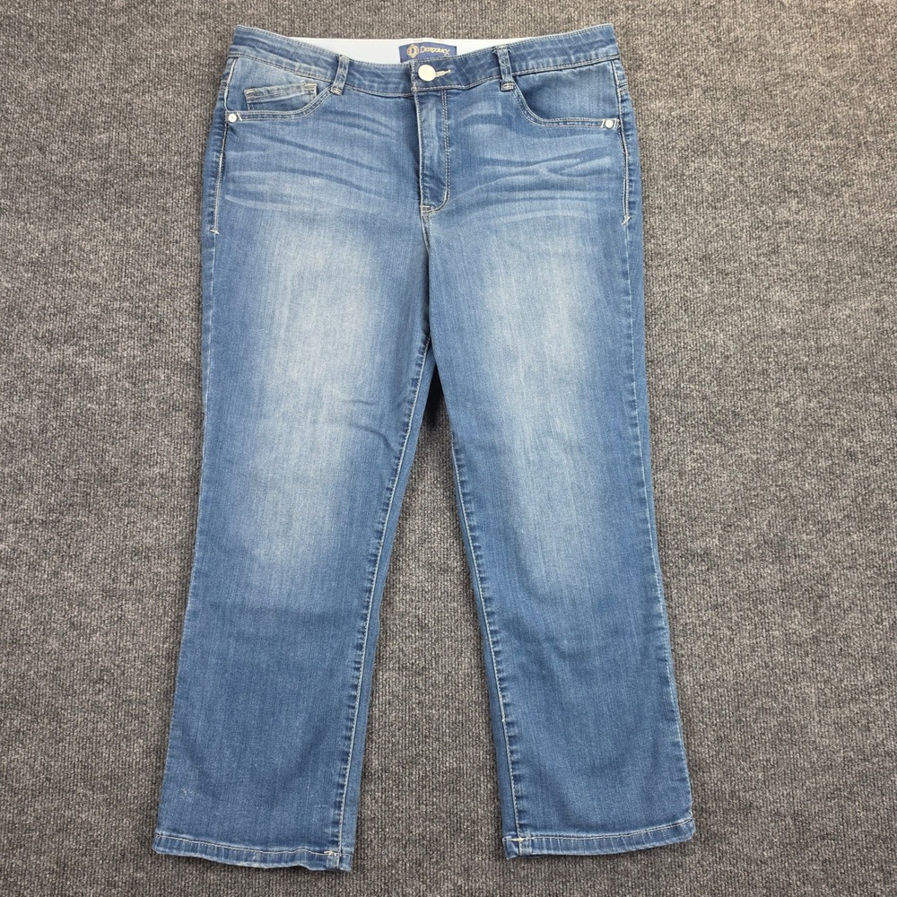 Democracy Cropped Straight Leg Jeans Women's 14 Ab Solution B1784AQOQ Stretch